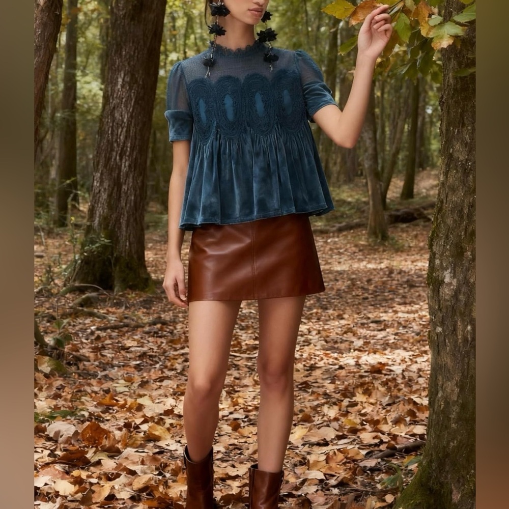 Blue Velvet Top